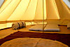 Inside bell tent